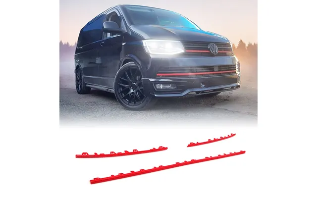 Vw Transporter T6 16-19 3 Piece Red Front Bumper Grille Trim product image