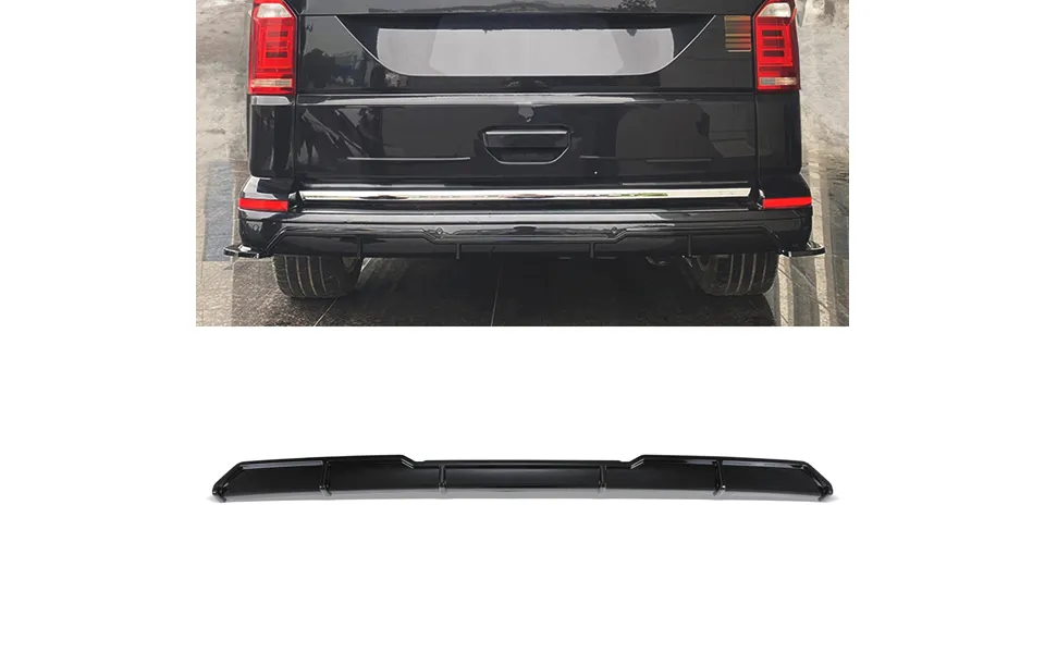 Vw Transporter T6 16-24 Rear Bumper Diffuser Gloss Black