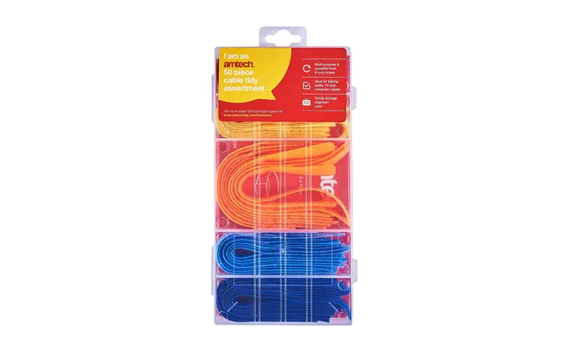 Amtech 50pc Hook & Loop Cable Tidy Assortment
