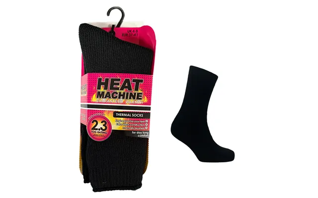 Heat Machine 2.3 Tog Ladies Lightweight Thermal Socks Brushed Inside 1 Pair Pack Uk 4-8 - Black product image