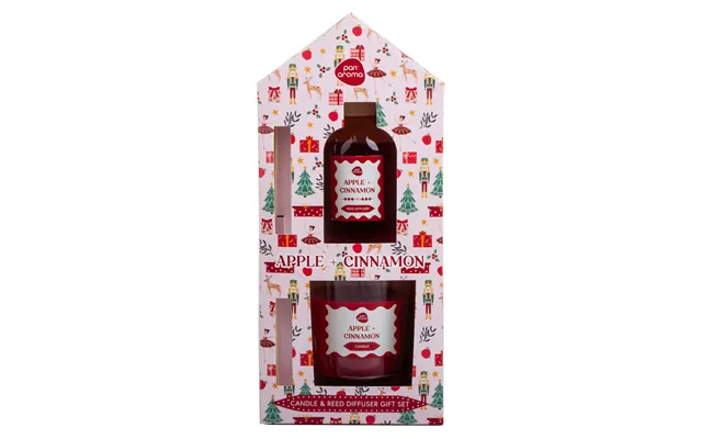 Hut Christmas Reed Diffuser 100ml & Candle Set - Apple & Cinnamon product image