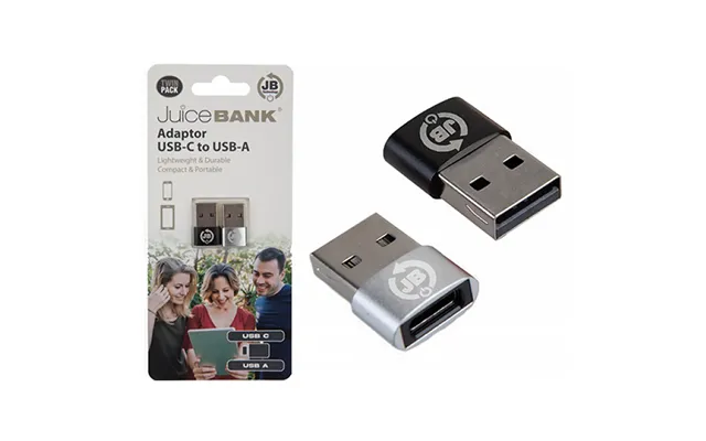 Juice Bank Usb A Male To Type C Female Charging Adapter - Twin Pack