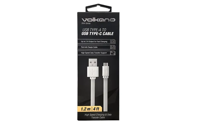 Volkano Usb A Male To Type C Cable White - 1.2m