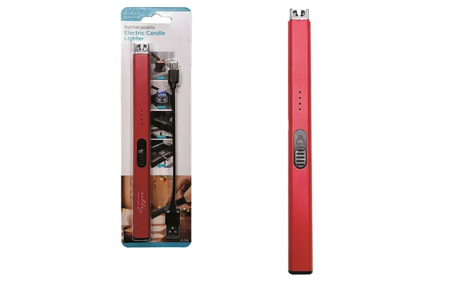 Ashley Usb Electric Rechargeable Windproof Plasma Arc Flameless Lighter - Red
