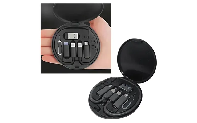 Evodx 9-in-1 Multi Charging Assortment Includes Cable, Adapters & Storage Box - Black