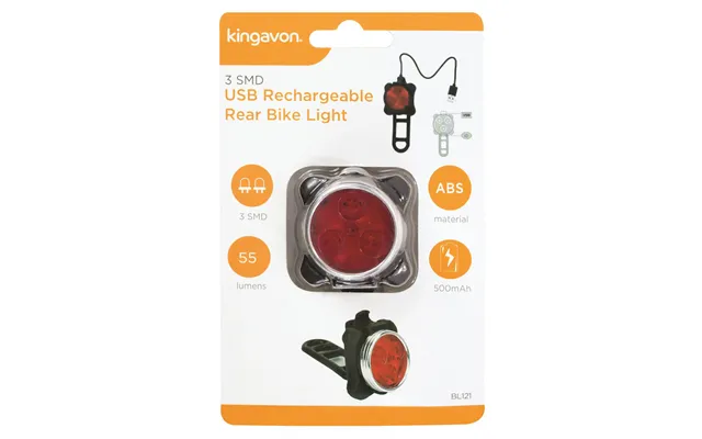 Kingavon 3 Smd Usb Rechargeable Rear Bike Light - Last One