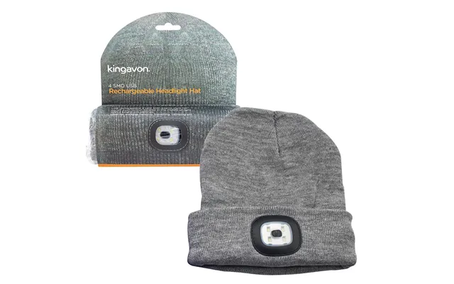 Kingavon Beanie Hat With Built-in 4 Smd Led Head Light, Head Lamp - 3 Mode Usb Rechargeable
