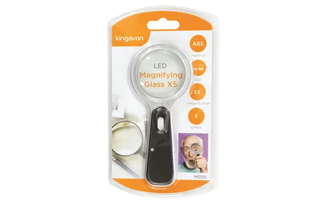 Kingavon Compact 5x Hand Magnifier Magnifying Glass With Led Light