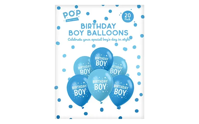 Pop Birthday Boy Balloons 20pk