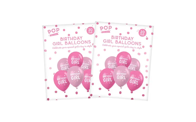 Pop Birthday Girl Balloons 40pk