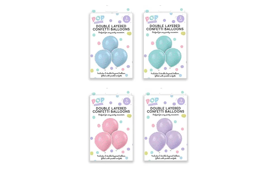 Pop Pastel Double Layered Confetti Balloons 3pk - Purple