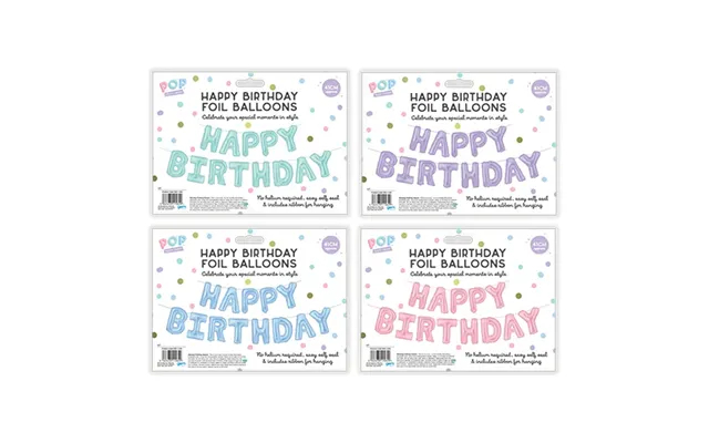 Pop Pastel Happy Birthday Foil Balloons 41cm - Pink