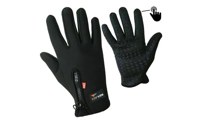 Rock Jock Men's Thermal Lined Gripper Palm Sports Gloves - Black