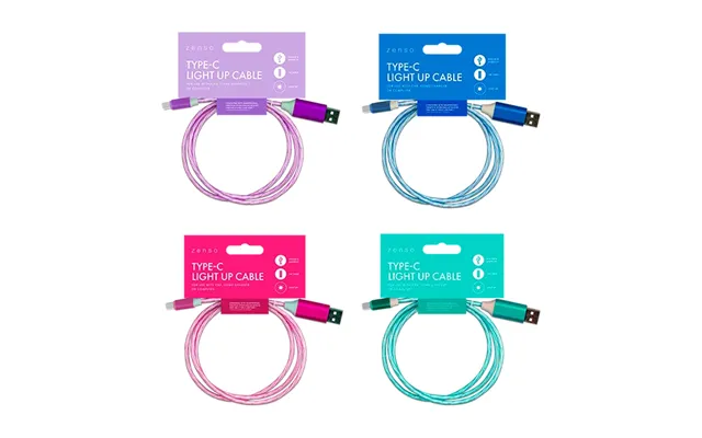 Zenso Usb Type A To Usb Type C Light Up Charging Cable - Blue