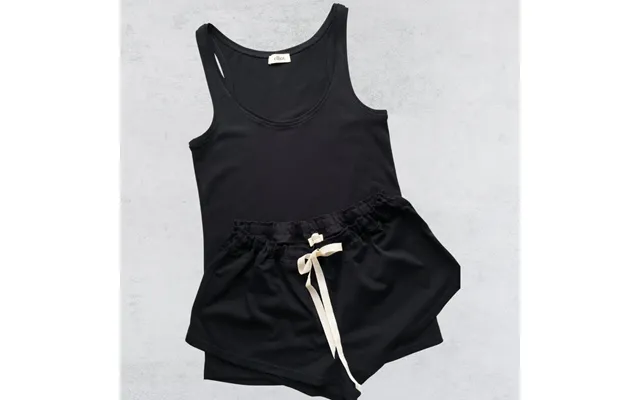 Organic Cotton Tie Waist Short Set By Elliot Organics Size Xs 8 Colour Black product image
