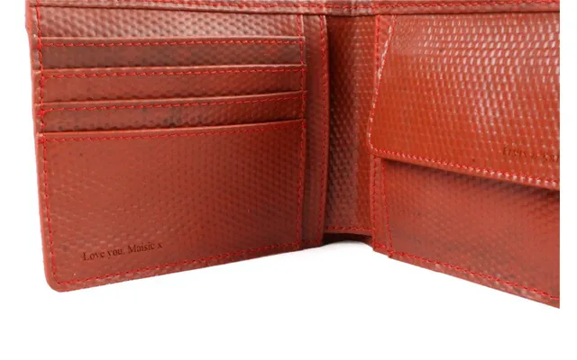 Reclaimed Fire Hose Wallet With Coin Pocket By Elvis & Kresse Colour Red