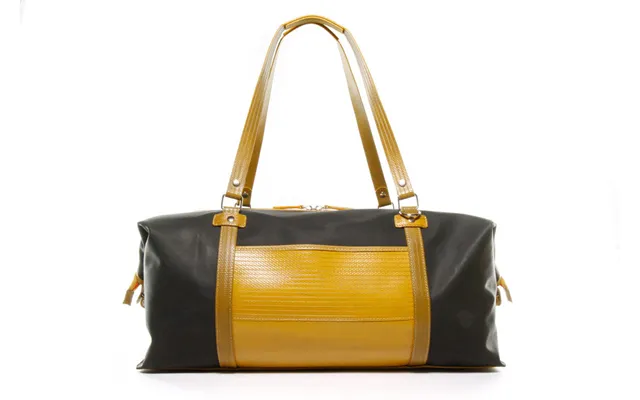 Reclaimed Fire Hose Weekend Bag By Elvis & Kresse Colour Black Yellow