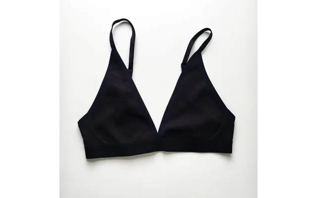 Ribbed Organic Cotton Soft Cup Bra By Elliot Organics Size L Colour Black product image