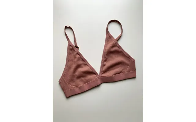 Ribbed Organic Cotton Soft Cup Bra By Elliot Organics Size L Colour Dusty Pink product image