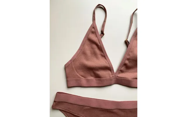 Ribbed Organic Cotton Soft Cup Bra By Elliot Organics Size Xs Colour Dusty Pink product image