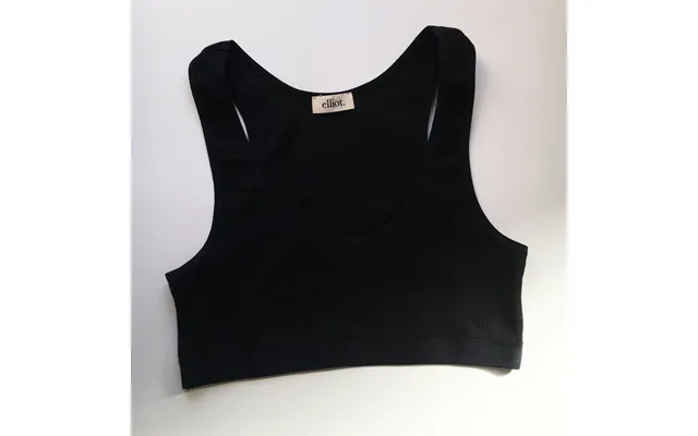 Ribbed Organic Cotton Yoga Bra By Elliot Organics Size M Colour Black product image