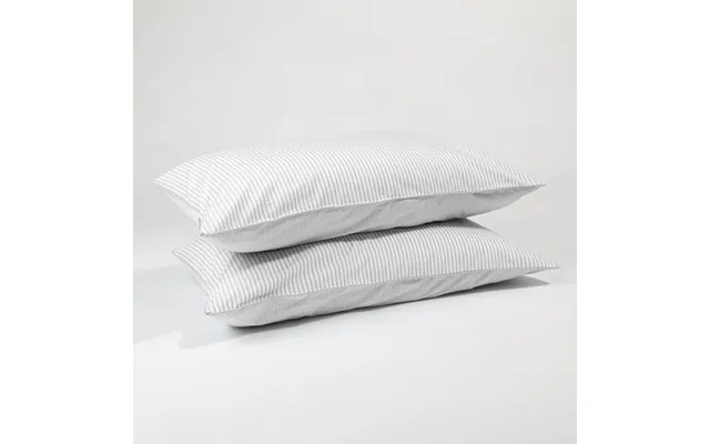 The Striped Pillow Cases - Set Of Two By Dip & Doze Colour Grey Stripe