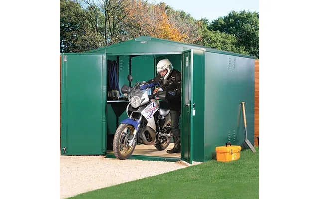 10'11 X 7'4 Asgard Gladiator Motorbike Garage Plus 3.3m X 2.2m