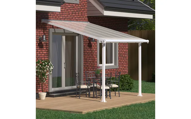 10x10 Palram Canopia Olympia White Patio Cover With Clear Panels