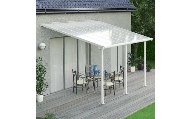 10x14 Palram Canopia Olympia White Patio Cover With Clear Panels
