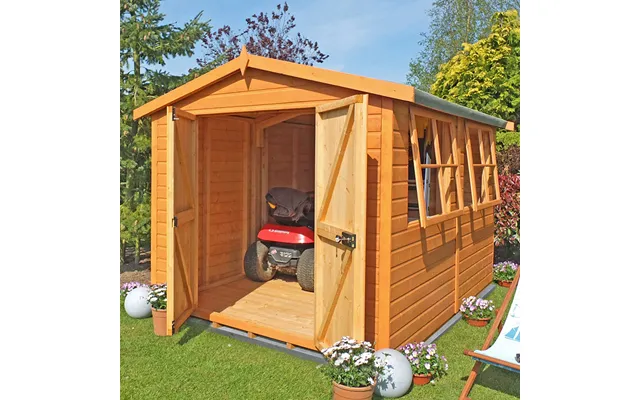 12' X 8' Shire Bison Heavy Duty Double Door Wooden Workshop 3