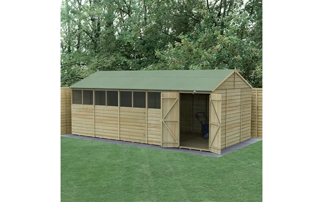 20' X 10' Forest 4life 25yr Guarantee Overlap Pressure Treated Double Door Reverse Apex Wooden Shed - 8 Windows 5 product image