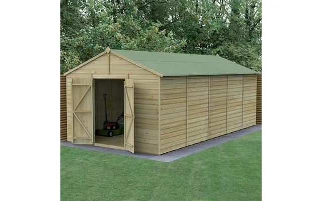 20' X 10' Forest Beckwood 25yr Guarantee Shiplap Pressure Treated Windowless Double Door Apex Wooden Shed 5