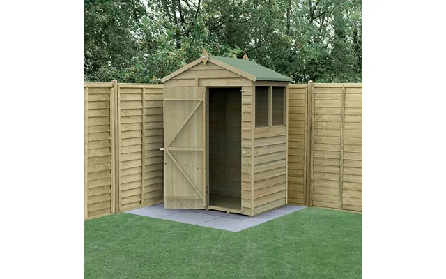 5' X 3' Forest 4life 25yr Guarantee Overlap Pressure Treated Apex Wooden Shed 1