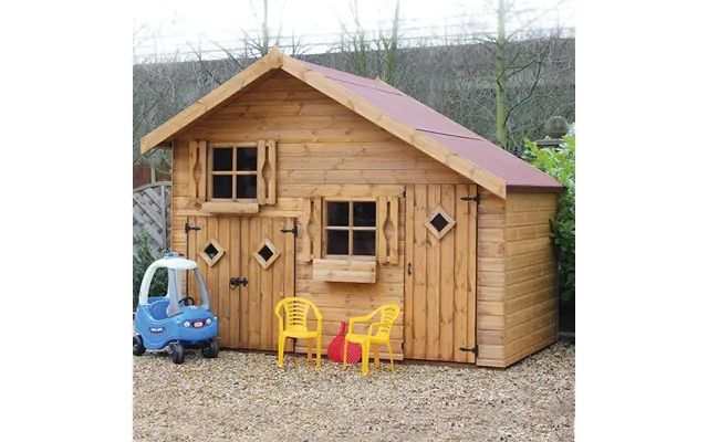 6' X 10' Traditional 2 Storey Kids Wooden Playhouse With Garage 1 product image