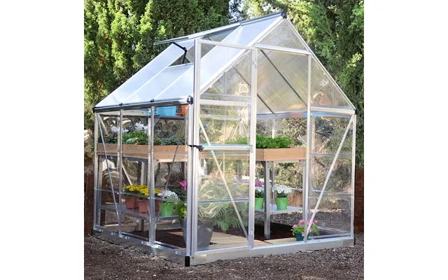 6' X 6' Palram Canopia Hybrid Silver Polycarbonate Greenhouse 1