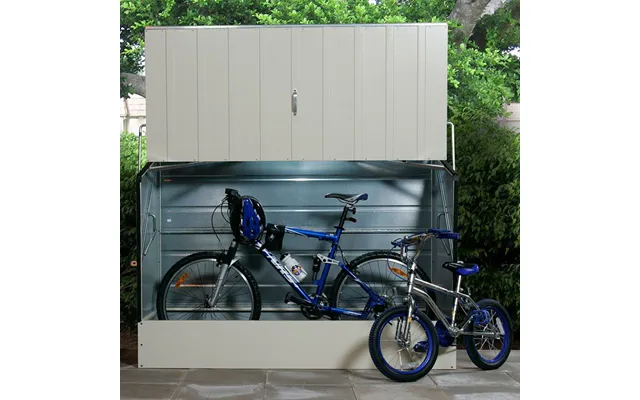 6'4 X 2'9 Trimetals Metal Bike Shed - Cream 1.95m X 0.88m