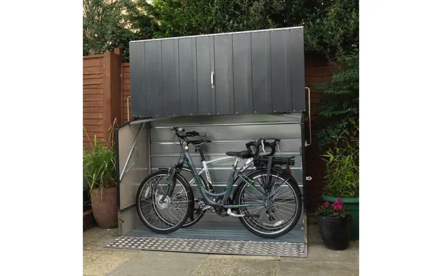6'4 X 2'9 Trimetals Protect.a.cycle Metal Bike Shed With Ramp - Anthracite 1
