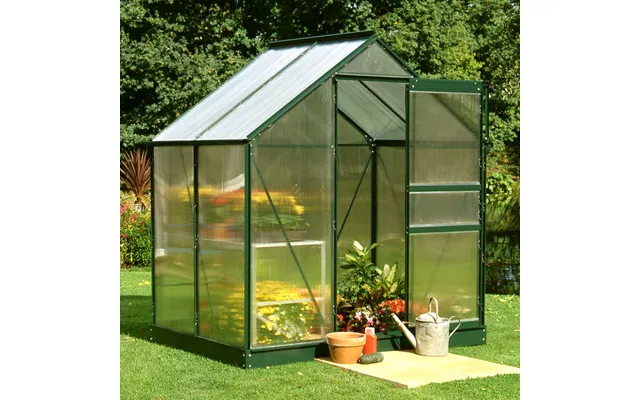 6'x4' Halls Green Frame Polycarbonate Greenhouse 1.92x1.32m