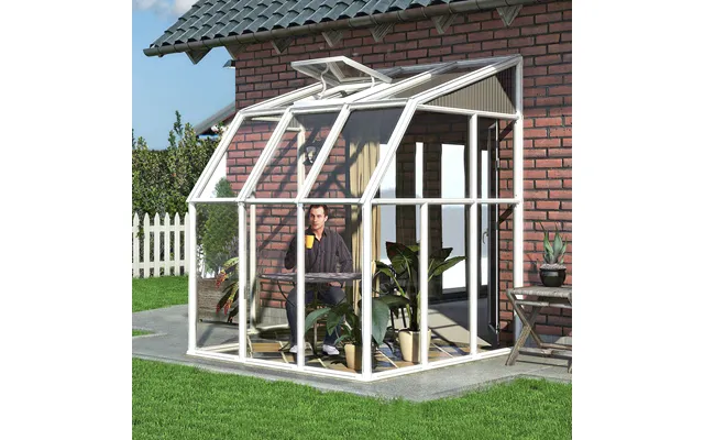 6'x6' Palram Canopia Rion White Lean To Sun Room 1.8x1.8m