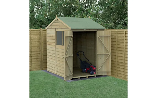 7' X 5' Forest 4life 25yr Guarantee Overlap Pressure Treated Double Door Reverse Apex Wooden Shed 2 product image