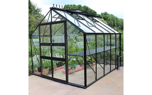8' X 14' Halls Cotswold Blockley Greenhouse In Green With Toughened Glass 2