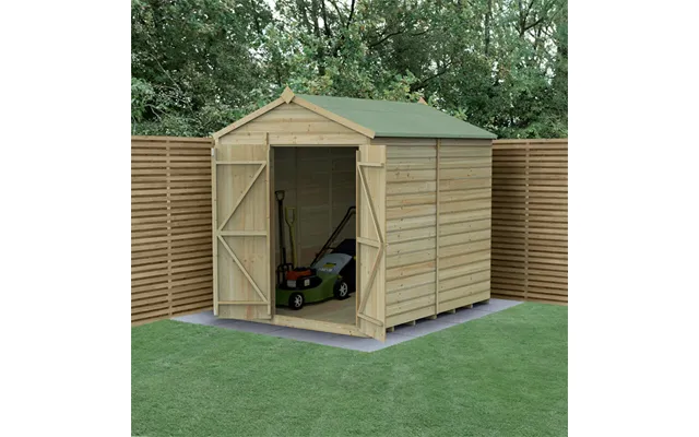 8' X 6' Forest Beckwood 25yr Guarantee Shiplap Pressure Treated Windowless Double Door Apex Wooden Shed 2