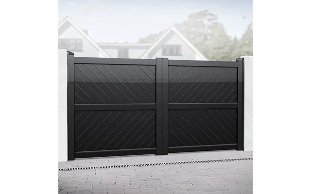 Barnstaple Premium Metal Driveway Double Gates - Black