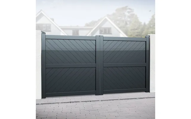 Barnstaple Premium Metal Driveway Double Gates - Grey