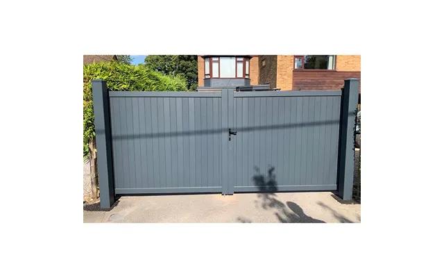 Devon Premium Metal Driveway Double Gates - Grey