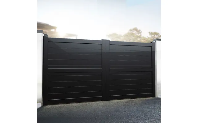 Exeter Premium Metal Driveway Double Gates - Black