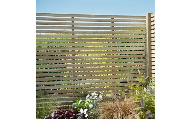 Forest 6' X 5' Pressure Treated Contemporary Slatted Fence Panel 1