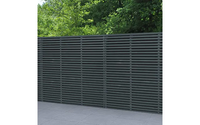 Forest 6' X 6' Contemporary Grey Double Slatted Fence Panel 1