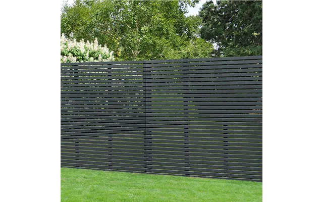 Forest 6' X 6' Contemporary Grey Slatted Fence Panel 1.8m X 1