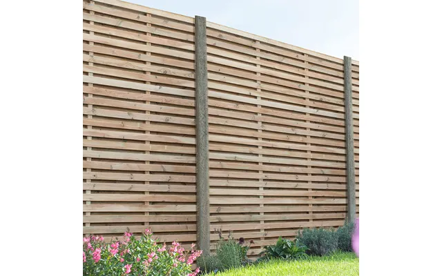 Forest 6' X 6' Pressure Treated Contemporary Double Slatted Fence Panel 1